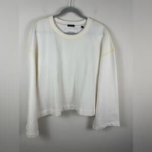 ATM Crew Neck Bell Sleeve Raglan Sweatshirt Yellow Stitching Detail Size XL